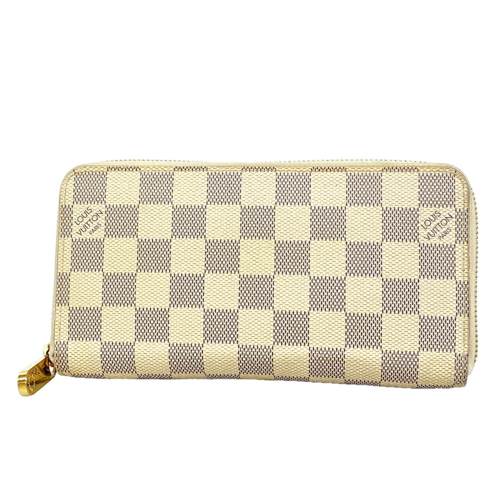 Louis Vuitton Damier Azur Zippy Wallet N41660 White Women's Long